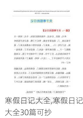 寒假日记大全,寒假日记大全30篇可抄-第1张图片-安安范文网