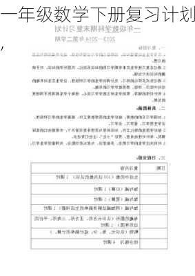 一年级数学下册复习计划,-第1张图片-安安范文网