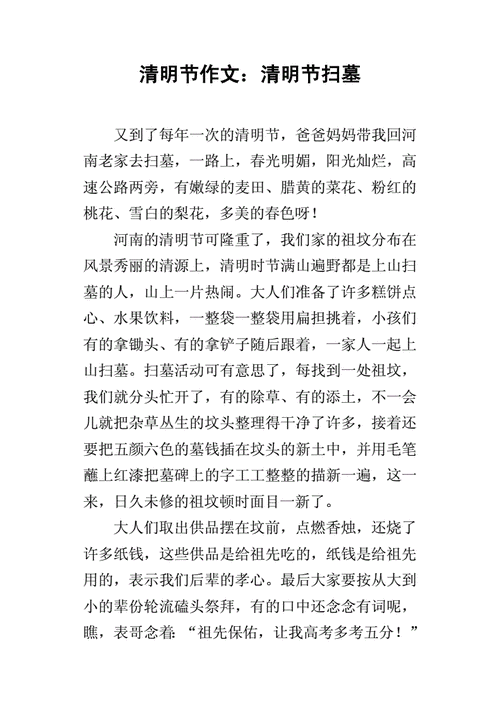 关于清明节的优秀作文,关于清明节的优秀作文650字-第3张图片-安安范文网