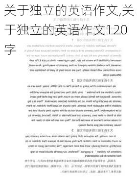 关于独立的英语作文,关于独立的英语作文120字-第1张图片-安安范文网