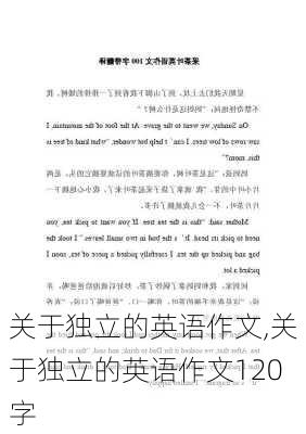 关于独立的英语作文,关于独立的英语作文120字-第3张图片-安安范文网