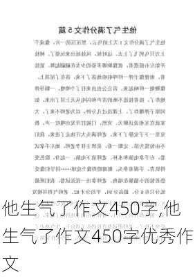 他生气了作文450字,他生气了作文450字优秀作文-第2张图片-安安范文网