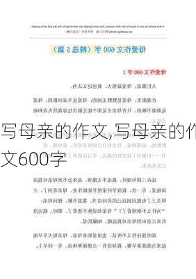 写母亲的作文,写母亲的作文600字-第3张图片-安安范文网