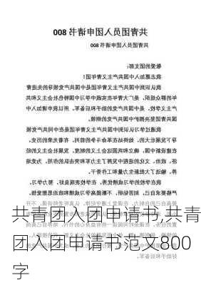 共青团入团申请书,共青团入团申请书范文800字-第1张图片-安安范文网