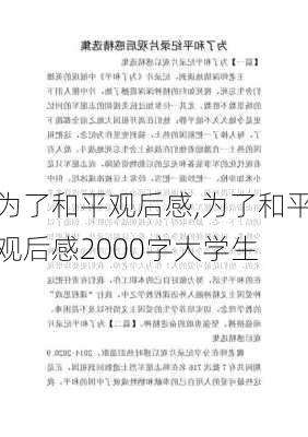 为了和平观后感,为了和平观后感2000字大学生-第3张图片-安安范文网