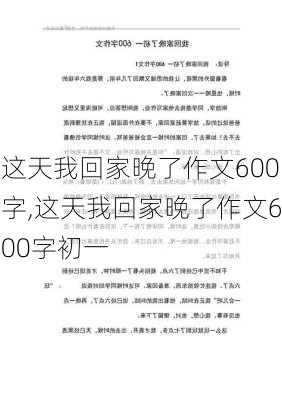 这天我回家晚了作文600字,这天我回家晚了作文600字初一-第1张图片-安安范文网