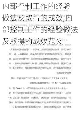 内部控制工作的经验 做法及取得的成效,内部控制工作的经验做法及取得的成效范文-第1张图片-安安范文网