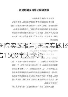 医院实践报告,医院实践报告1500字大学篇-第2张图片-安安范文网