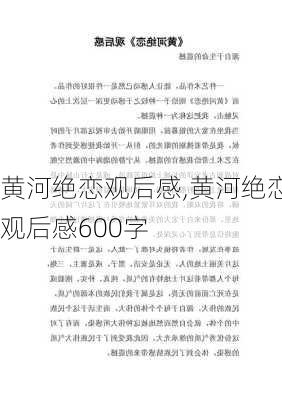 黄河绝恋观后感,黄河绝恋观后感600字-第3张图片-安安范文网