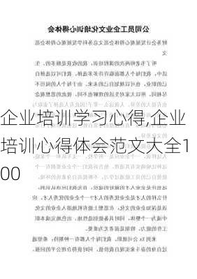 企业培训学习心得,企业培训心得体会范文大全100-第2张图片-安安范文网