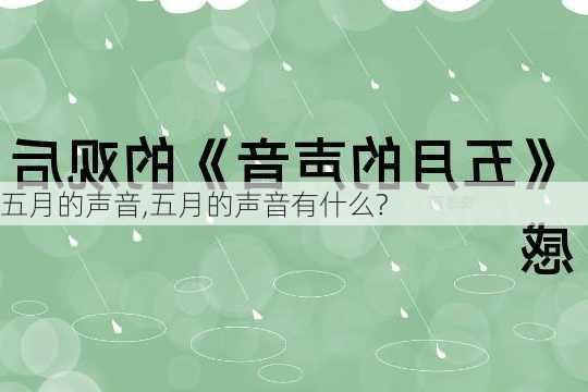 五月的声音,五月的声音有什么?-第1张图片-安安范文网