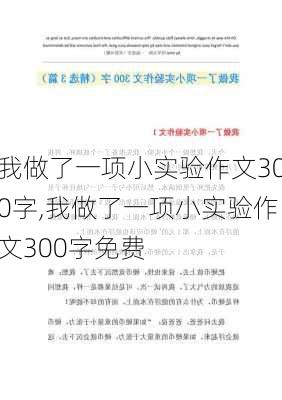 我做了一项小实验作文300字,我做了一项小实验作文300字免费-第1张图片-安安范文网