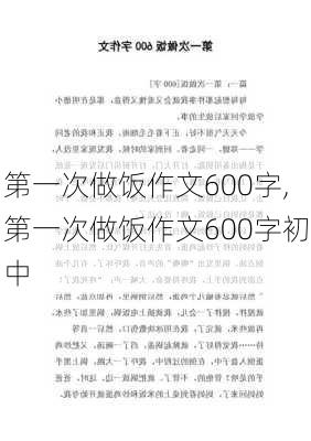 第一次做饭作文600字,第一次做饭作文600字初中-第2张图片-安安范文网