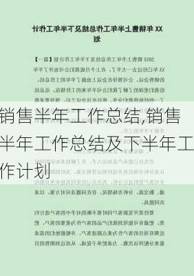 销售半年工作总结,销售半年工作总结及下半年工作计划-第3张图片-安安范文网