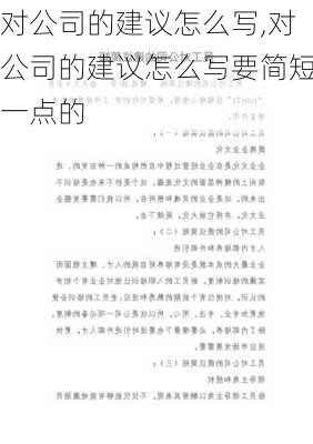 对公司的建议怎么写,对公司的建议怎么写要简短一点的-第2张图片-安安范文网