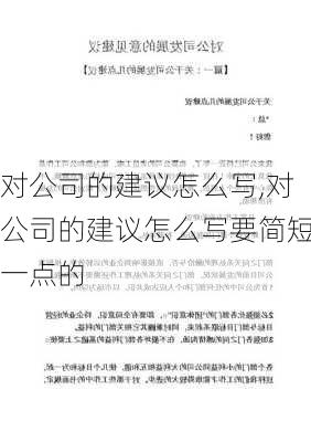 对公司的建议怎么写,对公司的建议怎么写要简短一点的-第3张图片-安安范文网