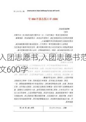 入团志愿书,入团志愿书范文600字