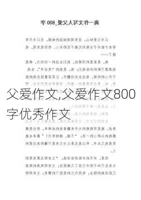 父爱作文,父爱作文800字优秀作文-第1张图片-安安范文网