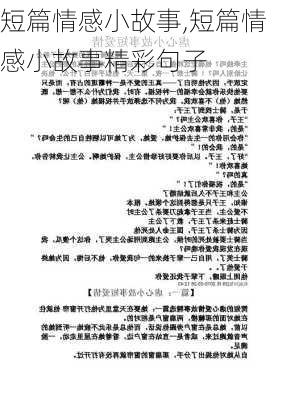 短篇情感小故事,短篇情感小故事精彩句子-第2张图片-安安范文网