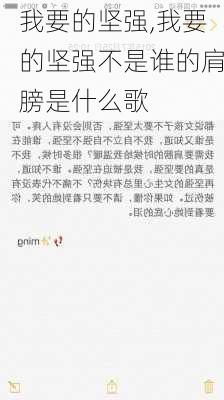 我要的坚强,我要的坚强不是谁的肩膀是什么歌