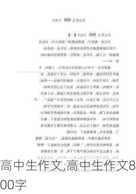 高中生作文,高中生作文800字-第1张图片-安安范文网