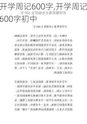 开学周记600字,开学周记600字初中-第3张图片-安安范文网