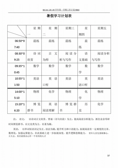 暑假学习计划,初中生暑假学习计划表-第1张图片-安安范文网