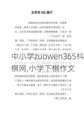 中小学zuowen365枓棋网,小学下棋作文-第1张图片-安安范文网