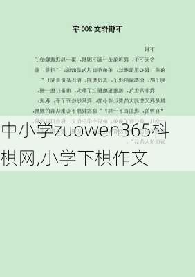 中小学zuowen365枓棋网,小学下棋作文-第3张图片-安安范文网