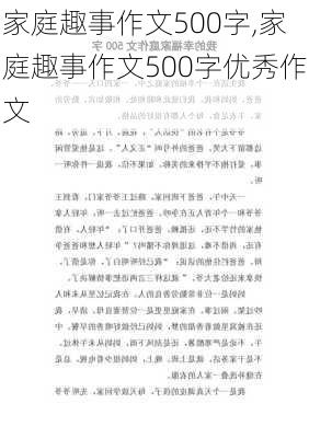 家庭趣事作文500字,家庭趣事作文500字优秀作文-第2张图片-安安范文网