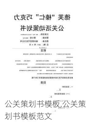 公关策划书模板,公关策划书模板范文-第2张图片-安安范文网