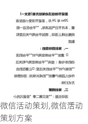 微信活动策划,微信活动策划方案-第1张图片-安安范文网