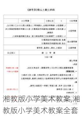 湘教版小学美术教案,湘教版小学美术教案全套