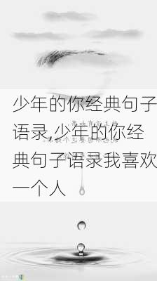 少年的你经典句子语录,少年的你经典句子语录我喜欢一个人