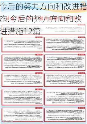 今后的努力方向和改进措施,今后的努力方向和改进措施12篇-第2张图片-安安范文网