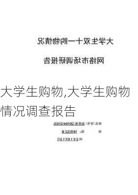 大学生购物,大学生购物情况调查报告-第1张图片-安安范文网