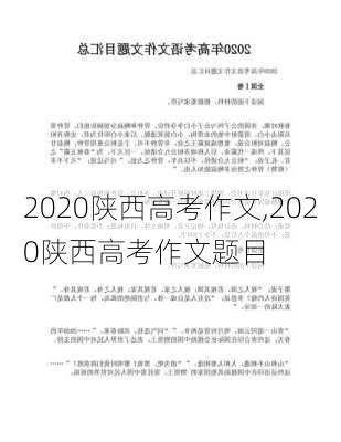 2020陕西高考作文,2020陕西高考作文题目-第3张图片-安安范文网