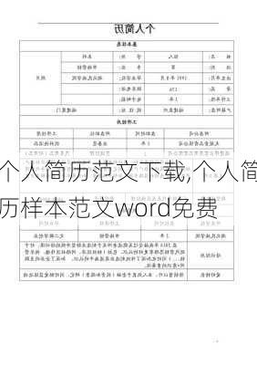 个人简历范文下载,个人简历样本范文word免费-第1张图片-安安范文网