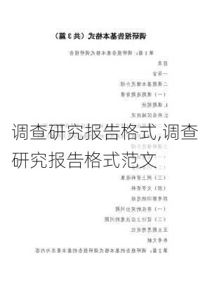 调查研究报告格式,调查研究报告格式范文-第2张图片-安安范文网