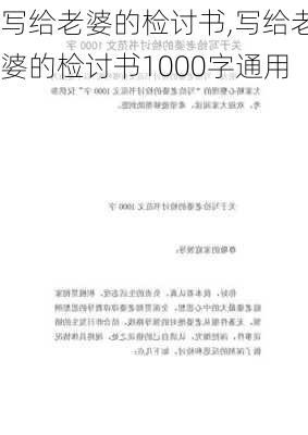 写给老婆的检讨书,写给老婆的检讨书1000字通用-第3张图片-安安范文网