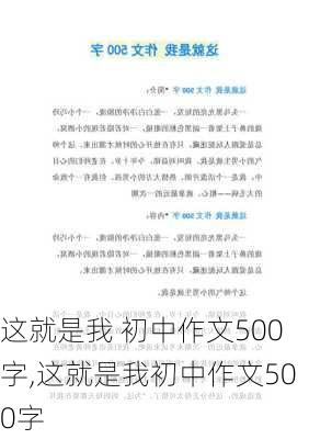 这就是我 初中作文500字,这就是我初中作文500字-第3张图片-安安范文网