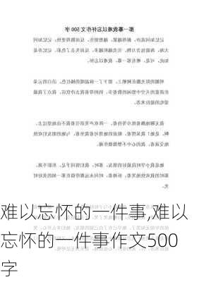 难以忘怀的一件事,难以忘怀的一件事作文500字-第3张图片-安安范文网