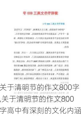 关于清明节的作文800字,关于清明节的作文800字高中有深刻的文化内涵