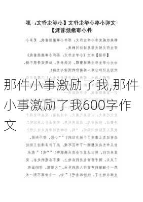 那件小事激励了我,那件小事激励了我600字作文-第2张图片-安安范文网