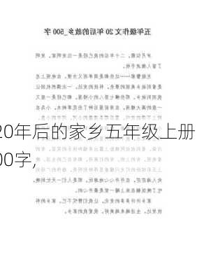 20年后的家乡五年级上册500字,-第1张图片-安安范文网