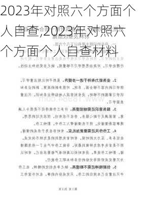 2023年对照六个方面个人自查,2023年对照六个方面个人自查材料