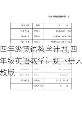 四年级英语教学计划,四年级英语教学计划下册人教版