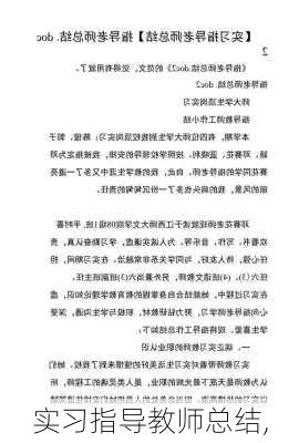 实习指导教师总结,