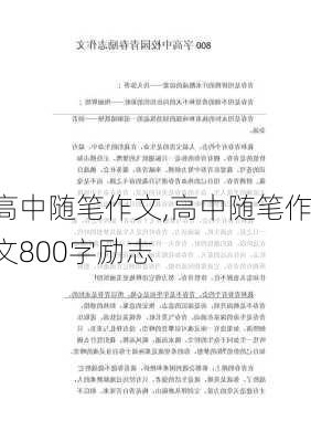 高中随笔作文,高中随笔作文800字励志