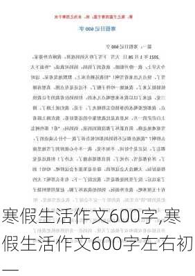 寒假生活作文600字,寒假生活作文600字左右初一